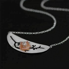 Handmade-silver-Begonia-Flower-birthstone-necklace (2)